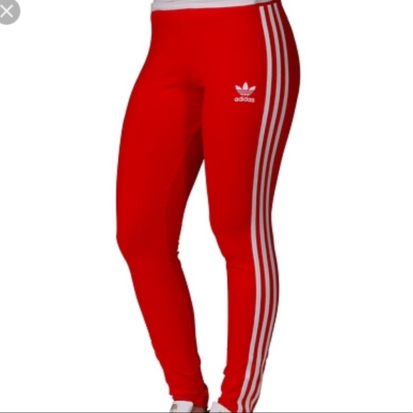 red adidas leggings womens